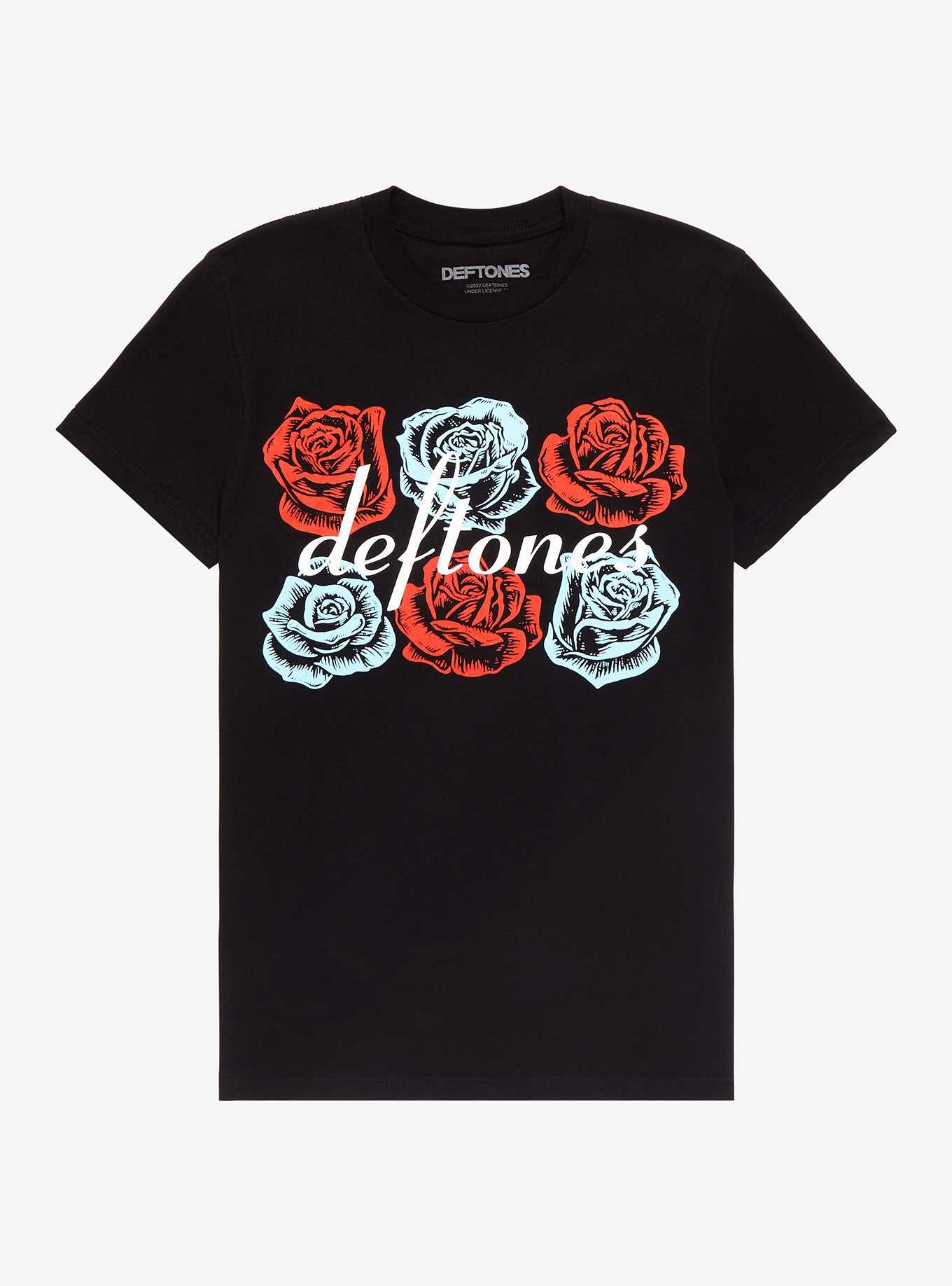 Deftones Red & Blue Roses Boyfriend Fit Girls T-Shirt, , hi-res