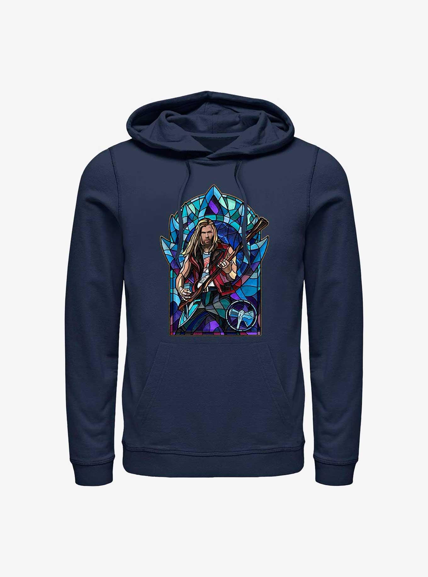 Marvel Thor: Love And Thunder Stained Glass Rocker Hoodie, NAVY, hi-res