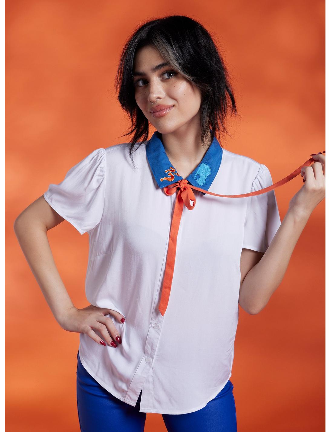 Scooby-Doo! Fred Girls Woven Button-Up, MULTI, hi-res