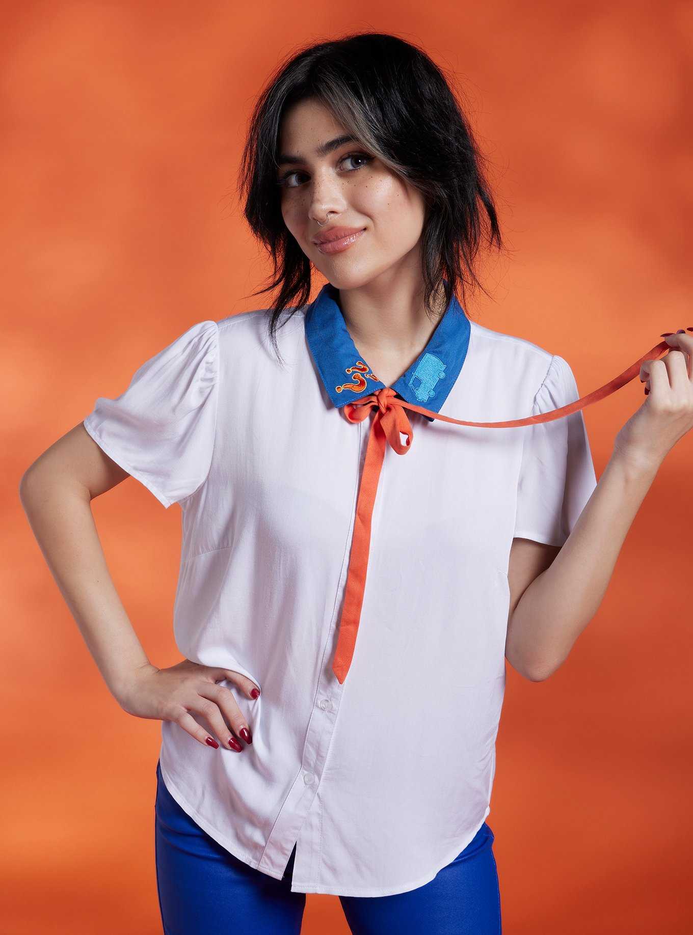 Scooby-Doo! Fred Girls Woven Button-Up, , hi-res