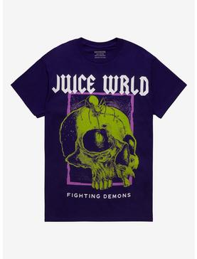 Juice WRLD Fighting Demons Skull Boyfriend Fit Girls T-Shirt, , hi-res