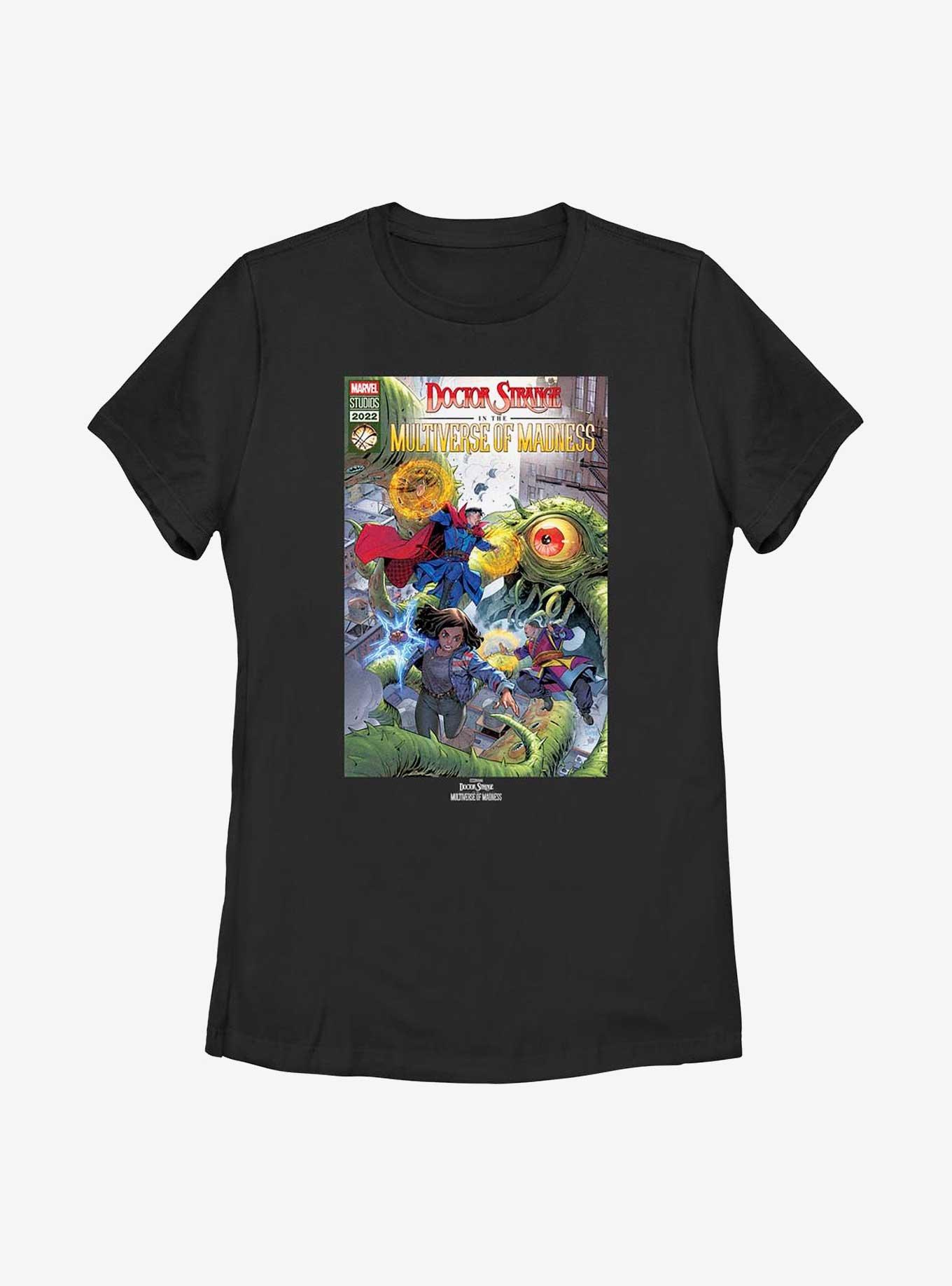 Marvel Doctor Strange In The Multiverse Of Madness Modern Comic Cover Womens T-Shirt, BLACK, hi-res