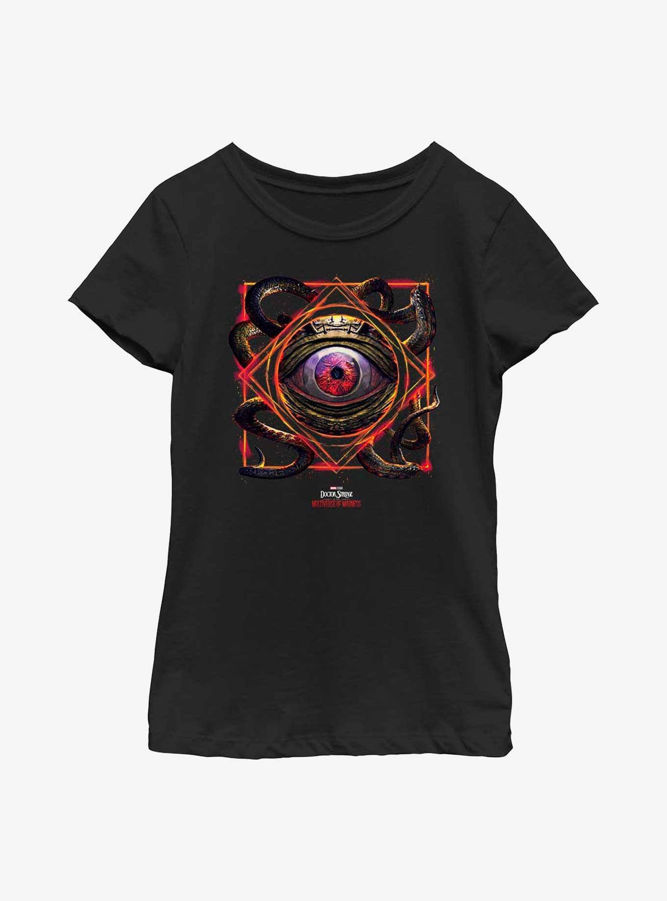Marvel Doctor Strange In The Multiverse Of Madness Gargantos Eyeball Rune Youth Girls T-Shirt, BLACK, hi-res