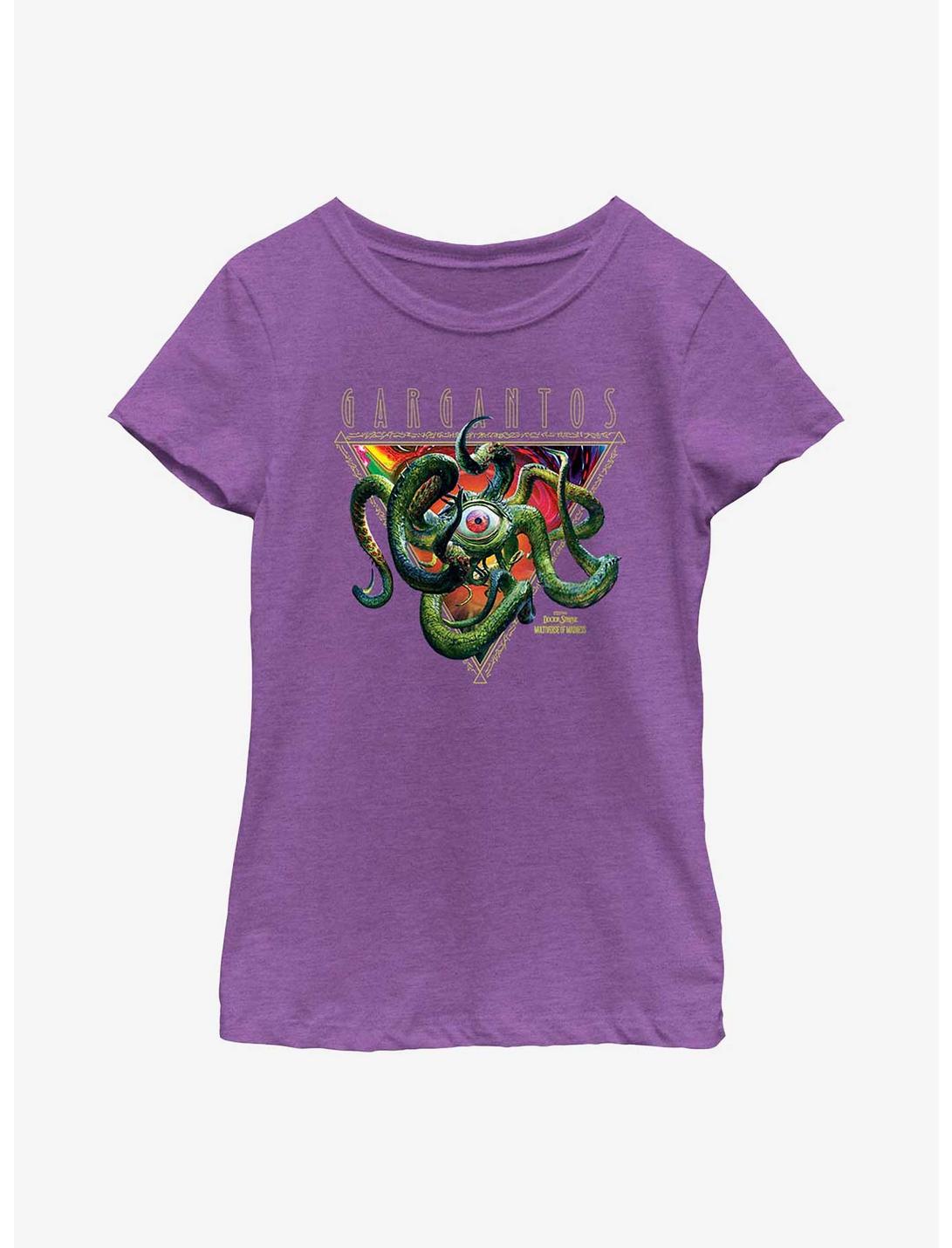 Marvel Doctor Strange In The Multiverse Of Madness Gargantos Triangle Badge Youth Girls T-Shirt, PURPLE BERRY, hi-res