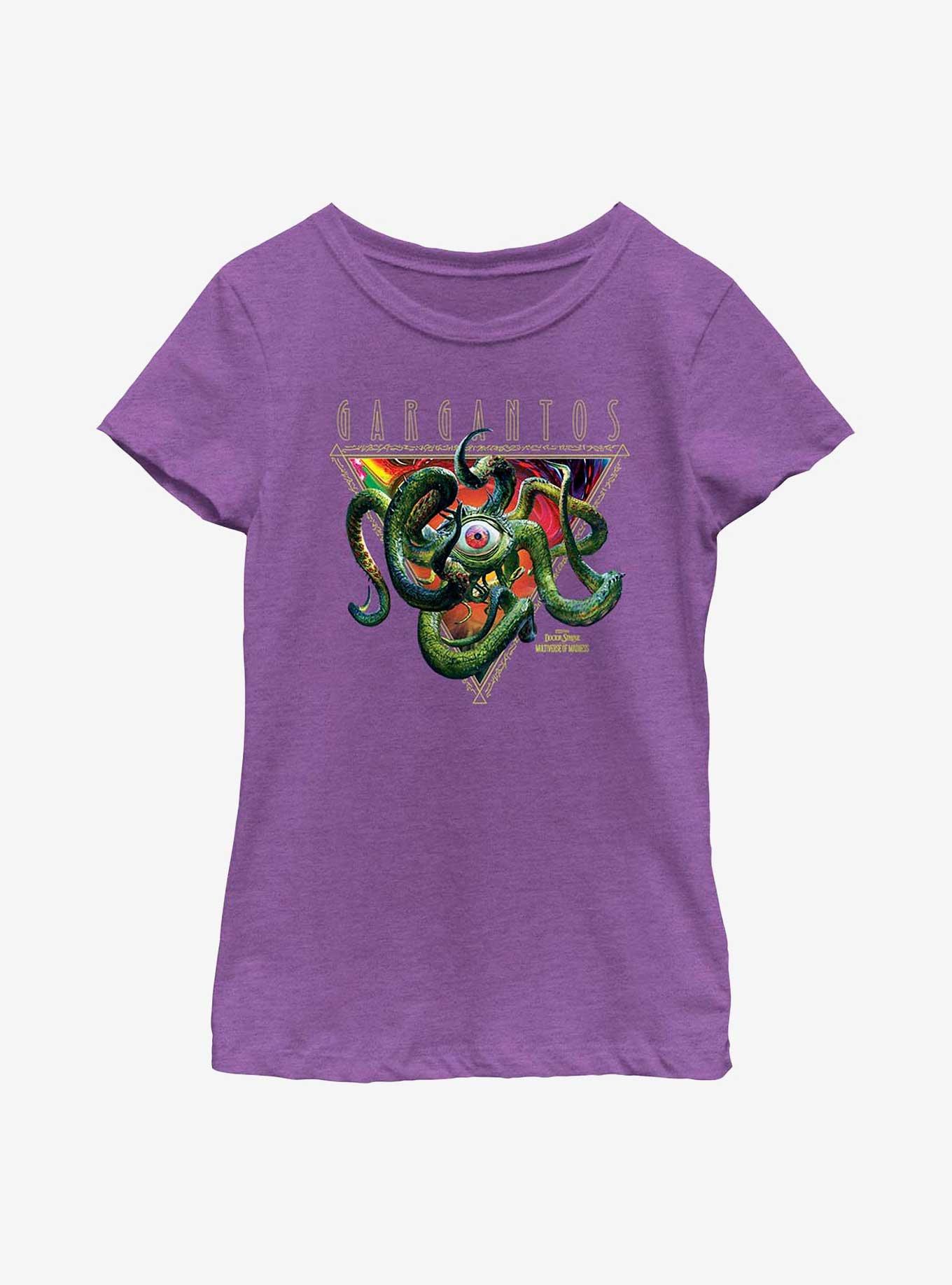 Marvel Doctor Strange In The Multiverse Of Madness Gargantos Triangle Badge Youth Girls T-Shirt, PURPLE BERRY, hi-res