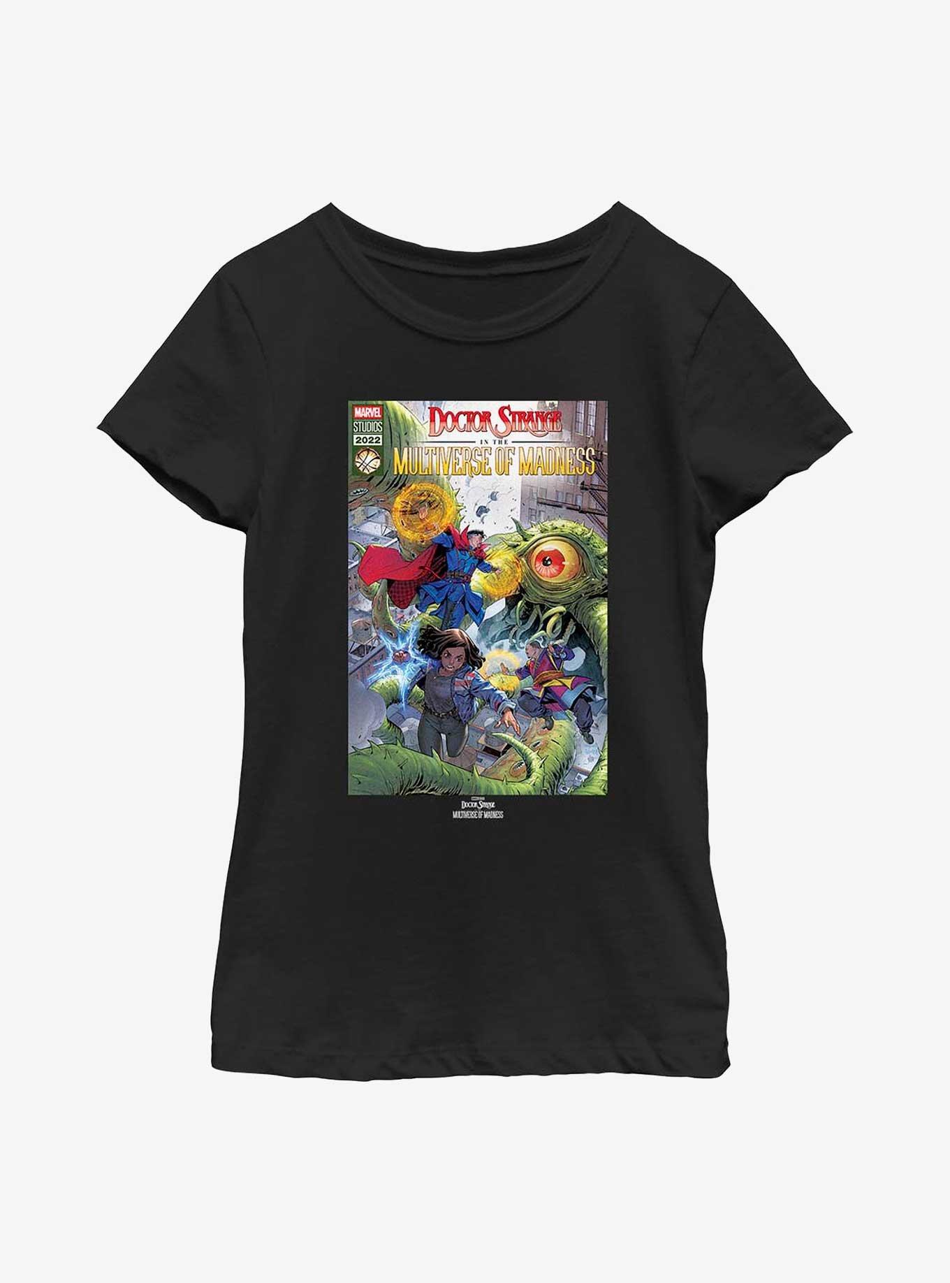 Marvel Doctor Strange In The Multiverse Of Madness Modern Comic Cover Youth Girls T-Shirt, , hi-res