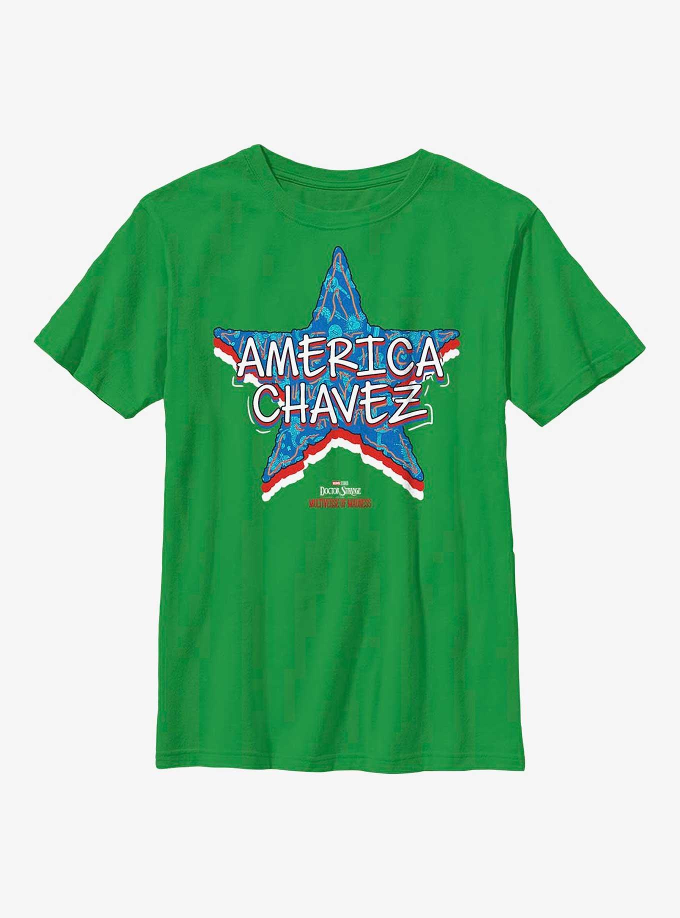 Marvel Doctor Strange In The Multiverse Of Madness Star America Chavez Youth T-Shirt, KELLY, hi-res