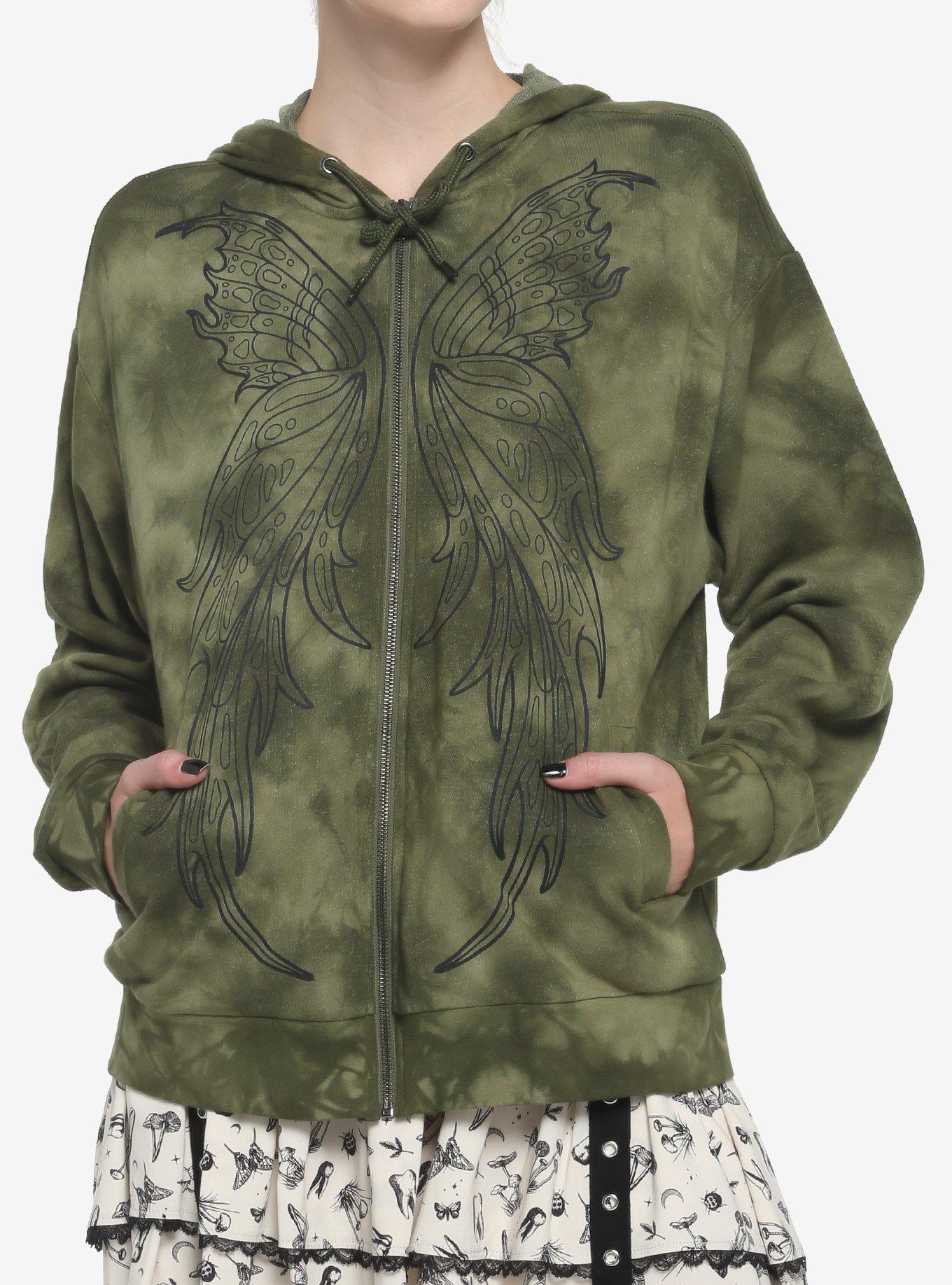 Fairy Wings Green Tie-Dye Girls Hoodie, GREEN, hi-res