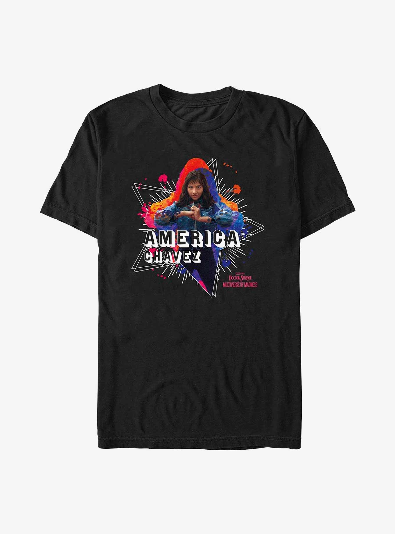 Marvel Doctor Strange In The Multiverse Of Madness America Chavez Paint T-Shirt, BLACK, hi-res