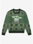 Our Universe Star Wars The Mandalorian Grogu Youth Holiday Sweater - BoxLunch Exclusive , OLIVE, hi-res