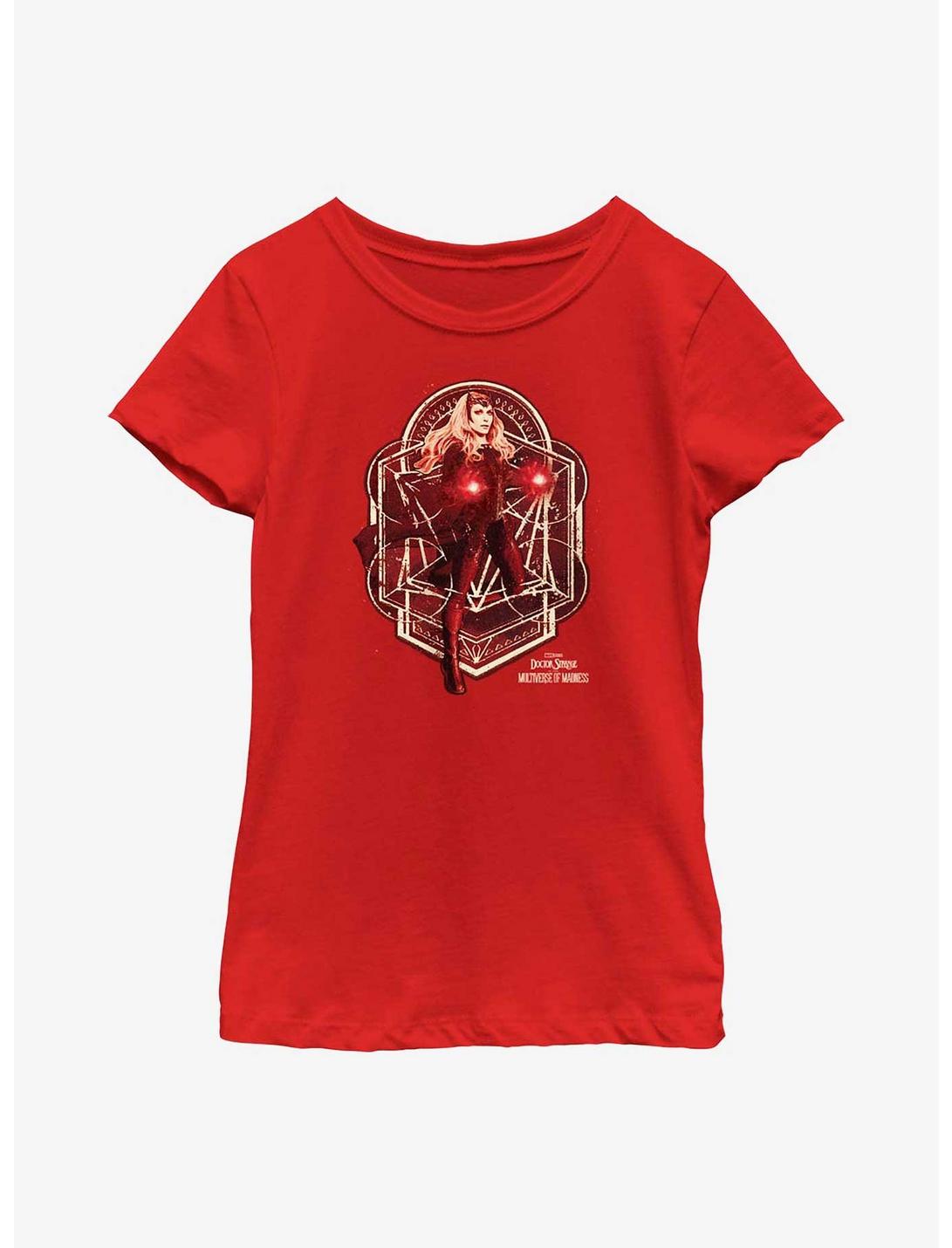 Marvel Doctor Strange In The Multiverse Of Madness Scarlet Witch Magic Youth Girls T-Shirt, RED, hi-res
