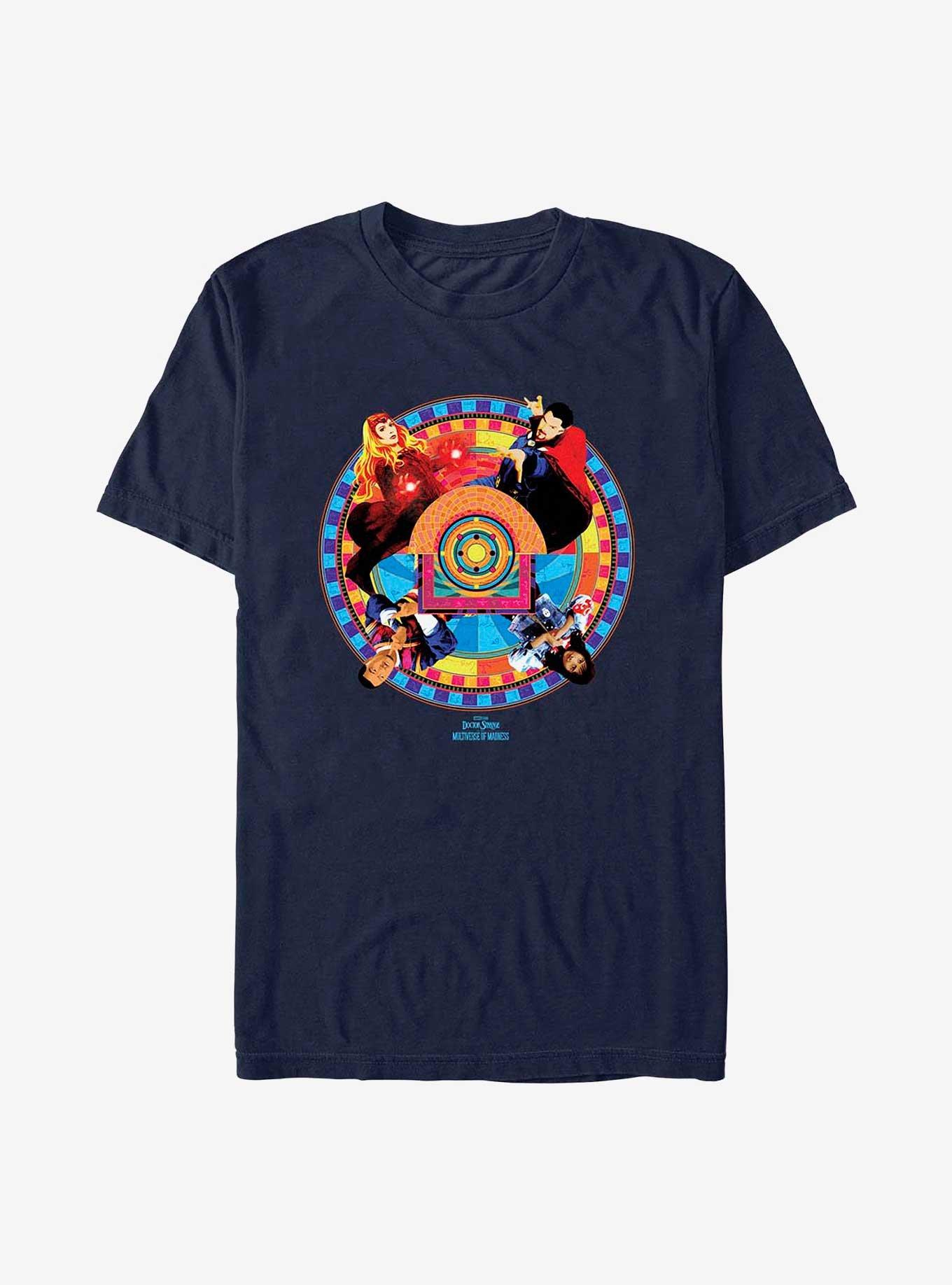 Marvel Doctor Strange In The Multiverse Of Madness Group Circle Badge T-Shirt, NAVY, hi-res
