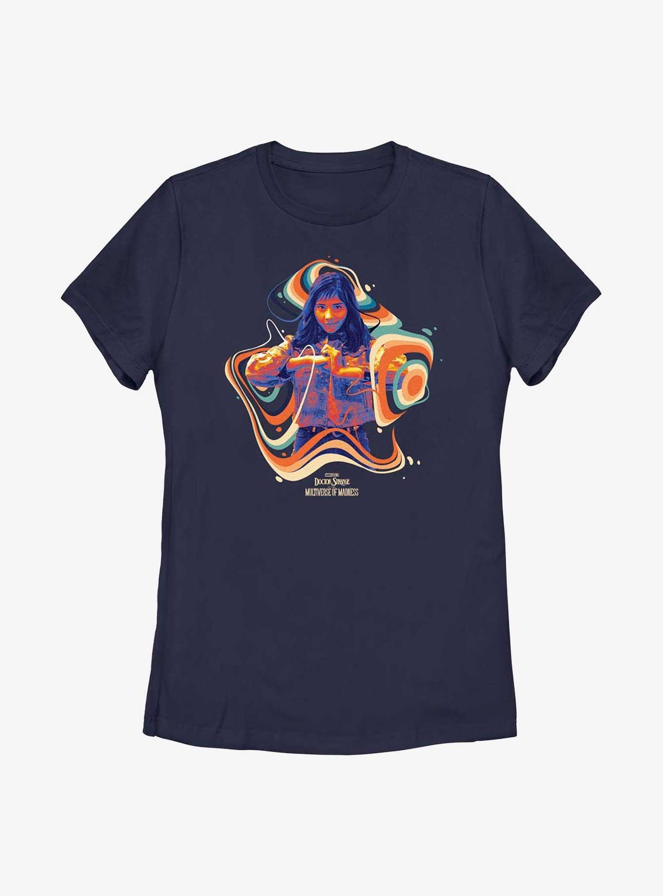 Marvel Doctor Strange In The Multiverse Of Madness Chavez Groovy Womens T-Shirt, NAVY, hi-res