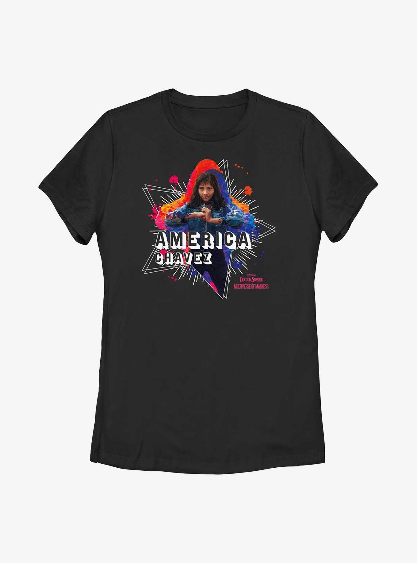 Marvel Doctor Strange In The Multiverse Of Madness America Chavez Paint Womens T-Shirt, , hi-res