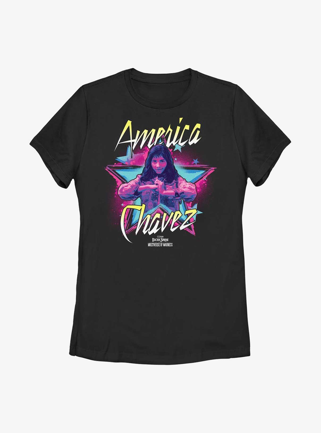 Marvel Doctor Strange In The Multiverse Of Madness America Chavez Star Womens T-Shirt, BLACK, hi-res