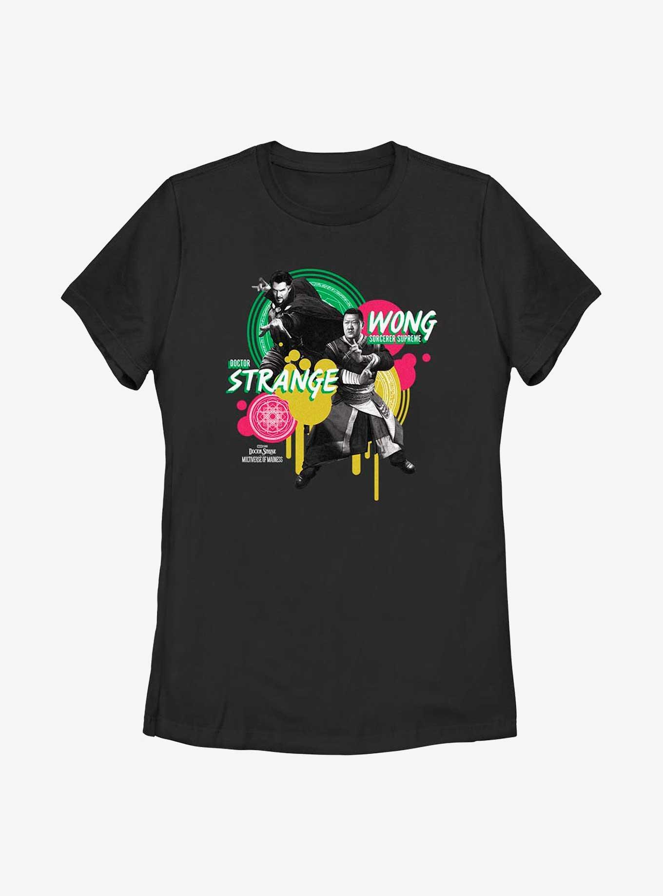 Marvel Doctor Strange In The Multiverse Of Madness Dr. Strange & Wong Graphic Womens T-Shirt, BLACK, hi-res