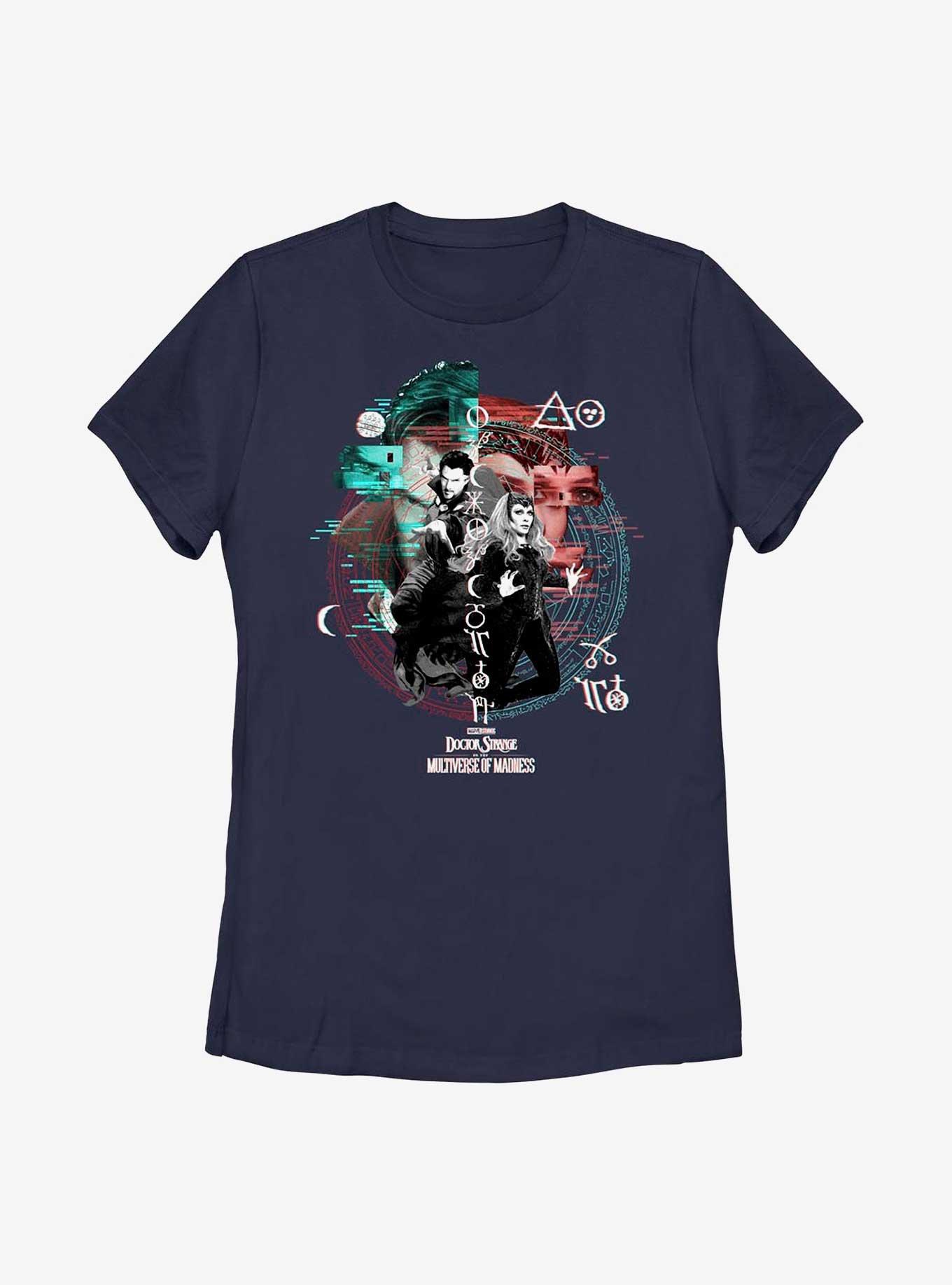 Marvel Doctor Strange In The Multiverse Of Madness Scarlet Witch Magic Glitch Womens T-Shirt, NAVY, hi-res