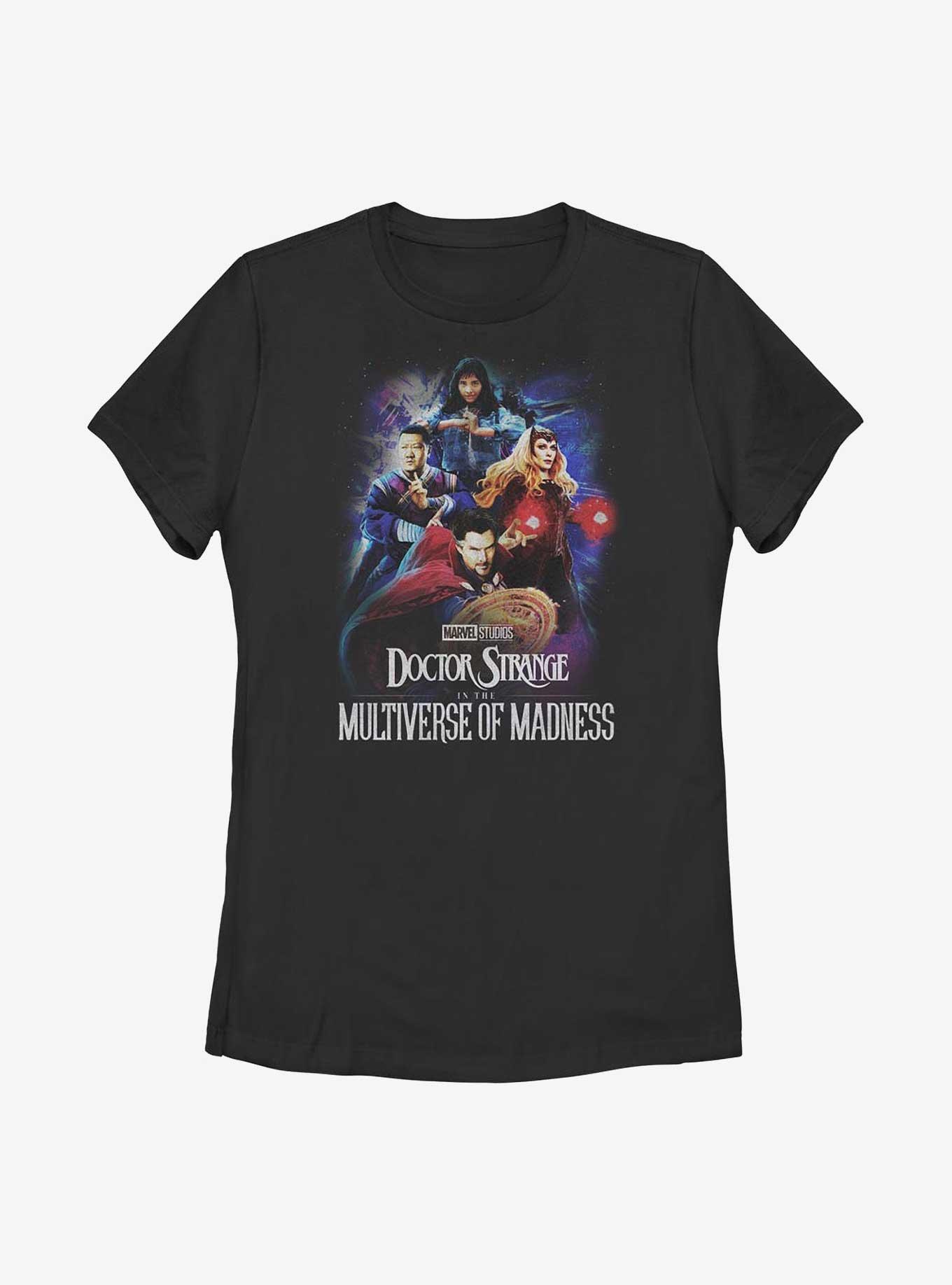 Marvel Doctor Strange In The Multiverse Of Madness Poster Group Womens T-Shirt, BLACK, hi-res