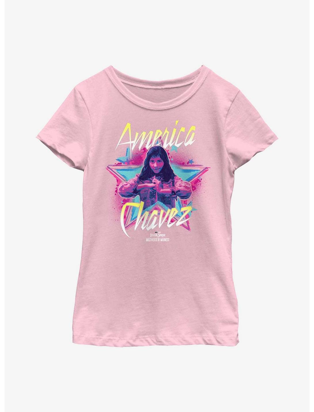 Marvel Doctor Strange In The Multiverse Of Madness America Chavez Star Youth Girls T-Shirt, PINK, hi-res