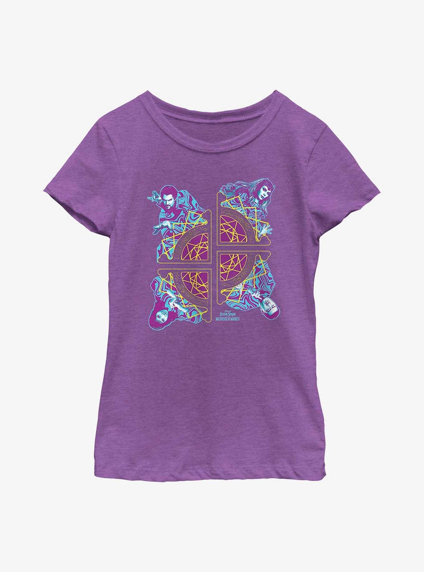 Marvel Doctor Strange In The Multiverse Of Madness Group Portal Youth Girls T-Shirt, PURPLE BERRY, hi-res