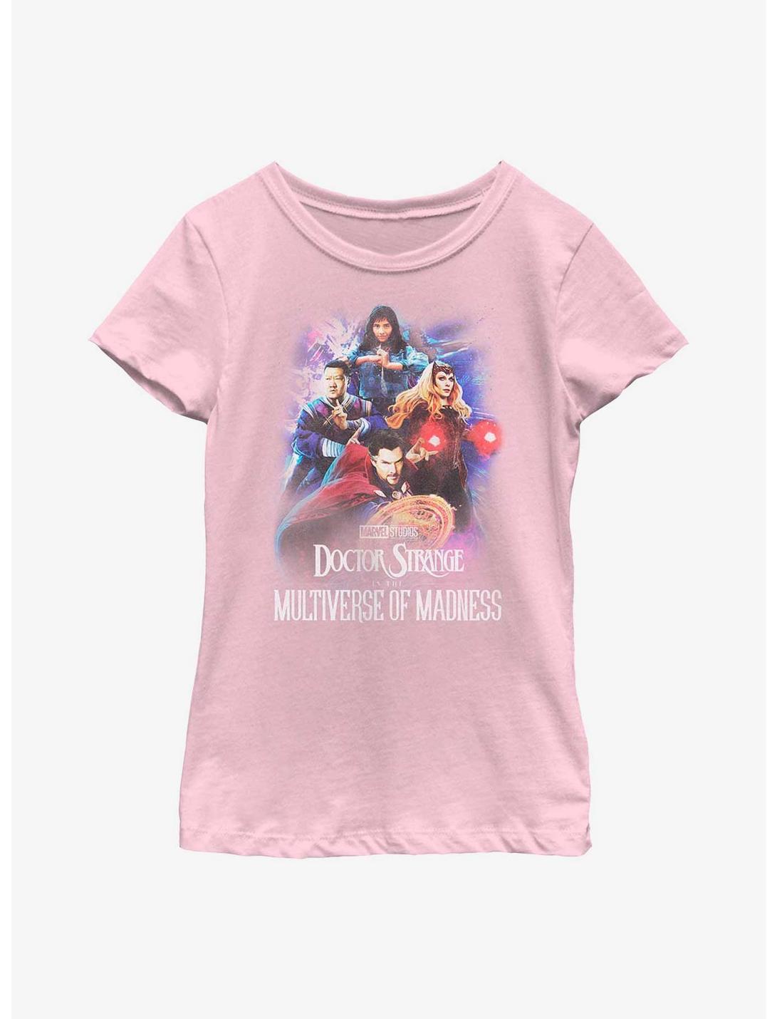 Marvel Doctor Strange In The Multiverse Of Madness Poster Group Youth Girls T-Shirt, PINK, hi-res