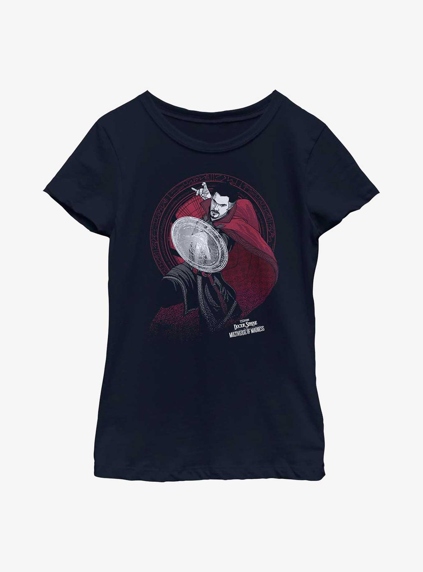 Marvel Doctor Strange In The Multiverse Of Madness Portal Spell Youth Girls T-Shirt, NAVY, hi-res