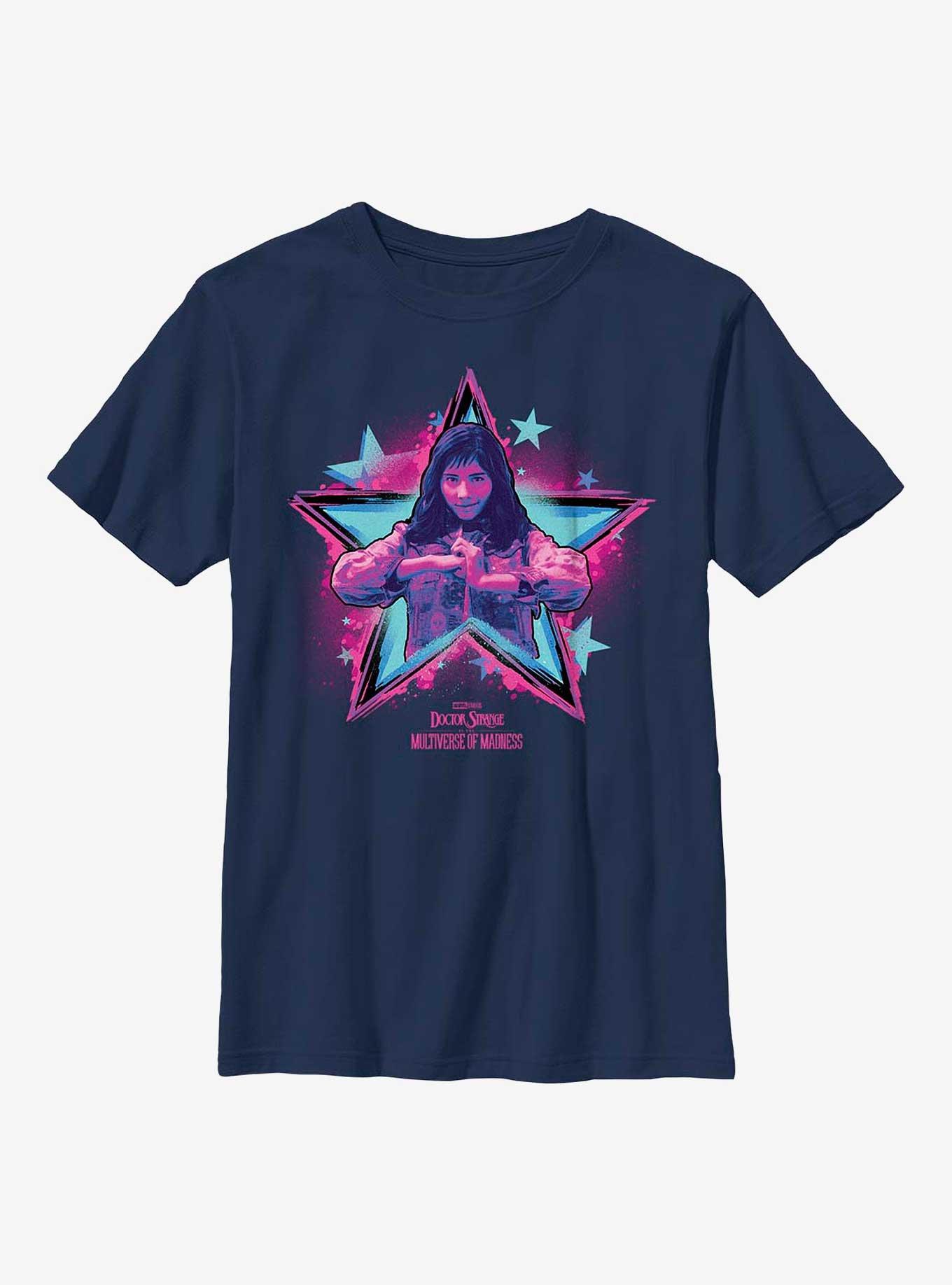 Marvel Doctor Strange In The Multiverse Of Madness America Chavez Spellcaster Youth T-Shirt, NAVY, hi-res