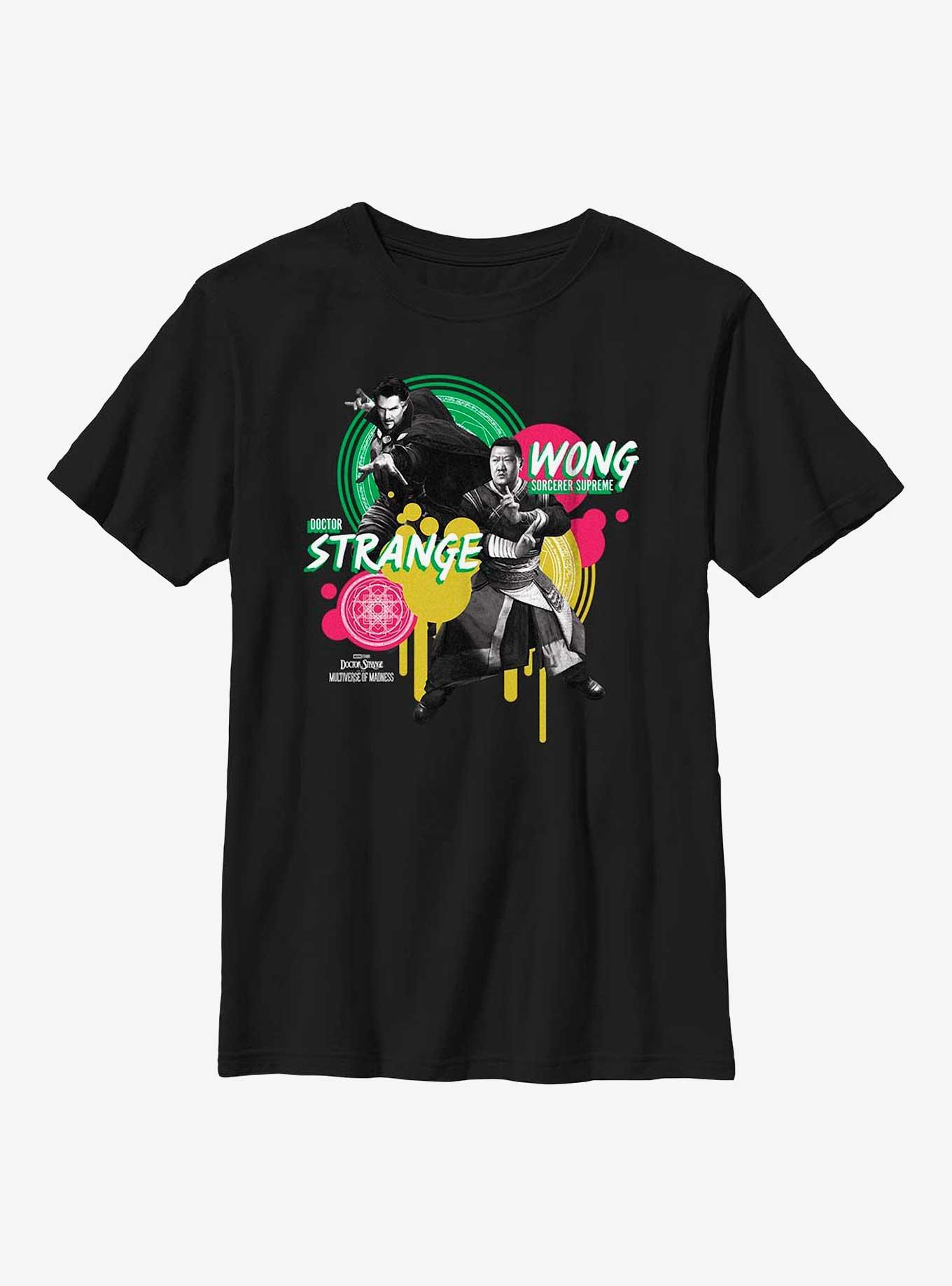 Marvel Doctor Strange In The Multiverse Of Madness Dr. Strange & Wong Graphic Youth T-Shirt, BLACK, hi-res view 1