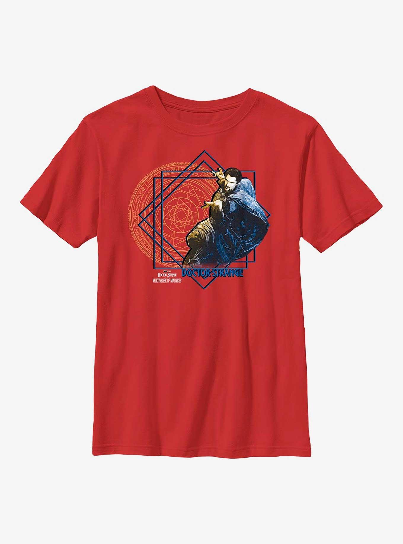 Marvel Doctor Strange In The Multiverse Of Madness Gold Portal Youth T-Shirt, RED, hi-res view 1