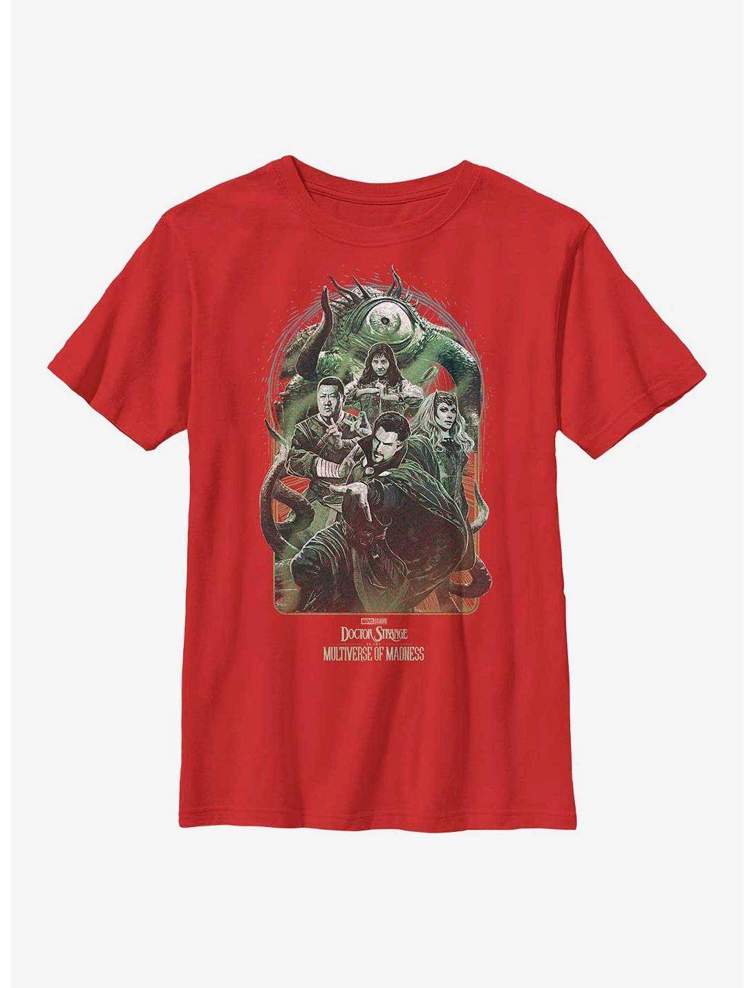 Marvel Doctor Strange In The Multiverse Of Madness Group Youth T-Shirt, RED, hi-res