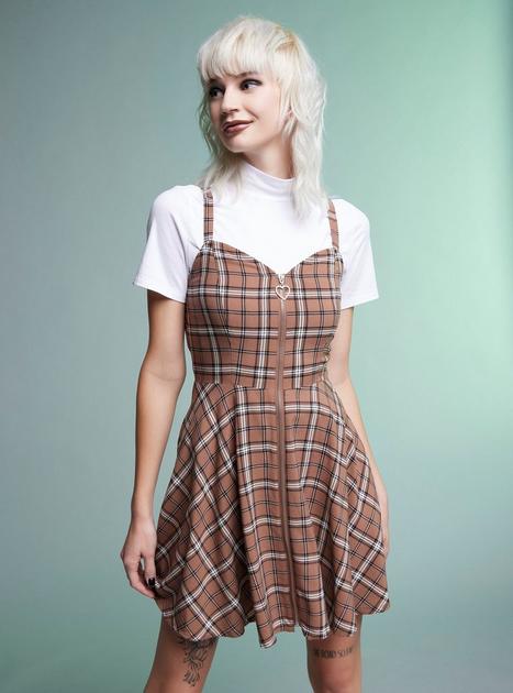 green emerald velvet dress 100% Cotton Forest Green Plaid Mini Dress - All Dresses main image 0