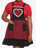 Black & Red Checkered Heart Skirtall Plus Size, CHECKERED, hi-res