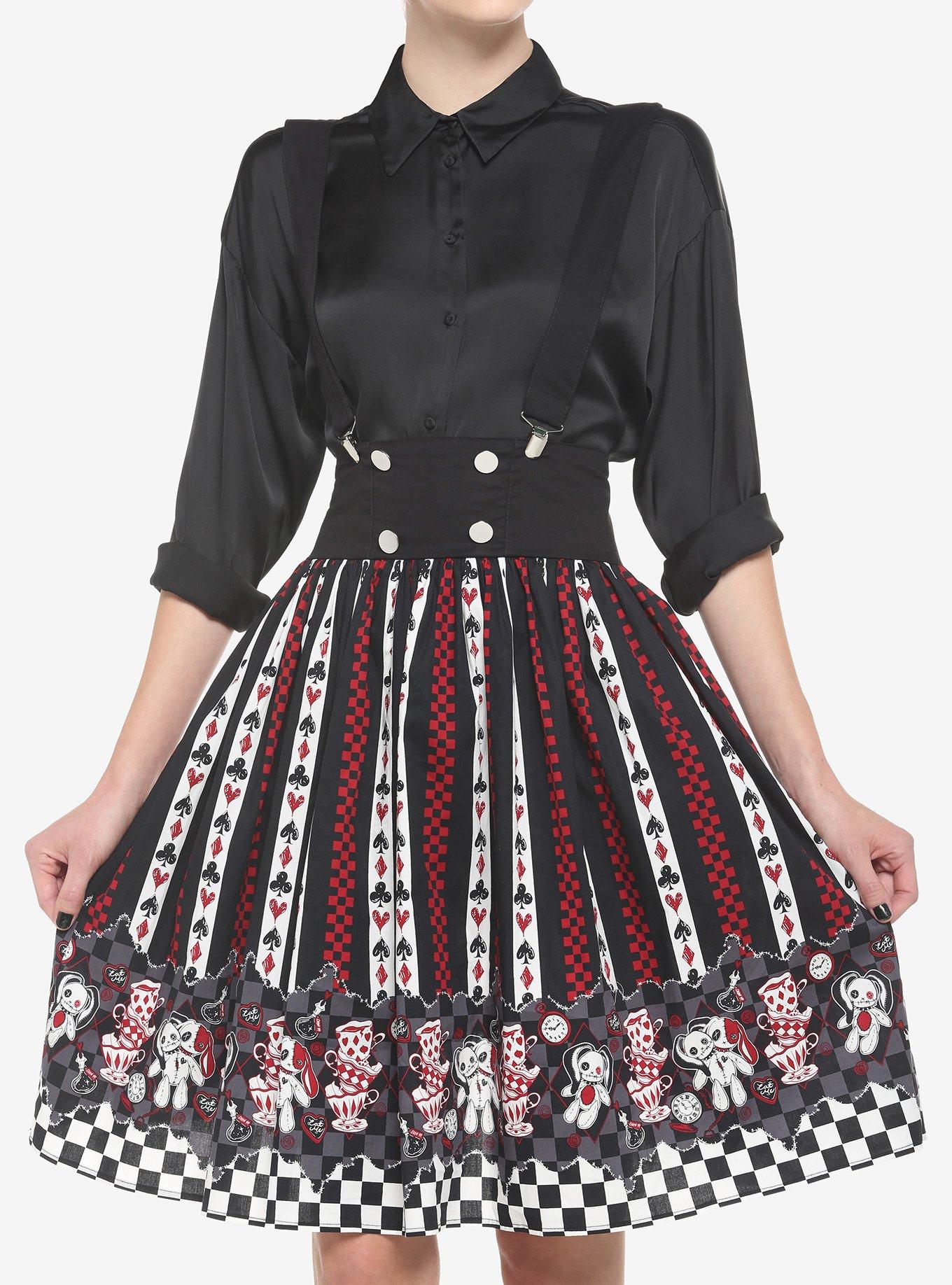 Mad Tea Party Stripe Suspender Skirt