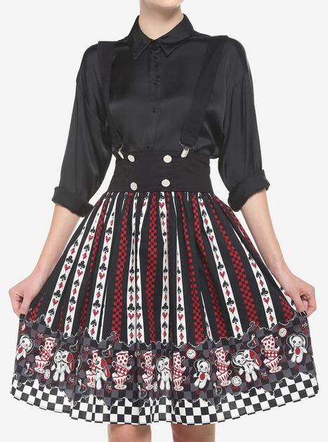 Mad Tea Party Stripe Suspender Skirt | Hot Topic