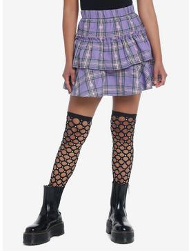 Plaid Hearts Tiered Skirt, , hi-res