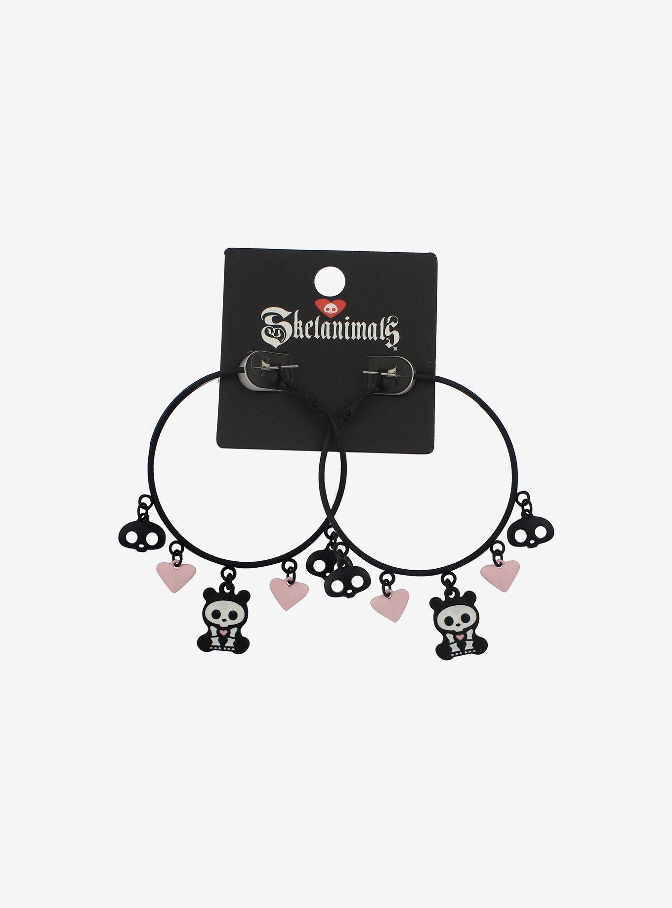 Skelanimals ChungKee Hearts Hoop Earrings, , hi-res