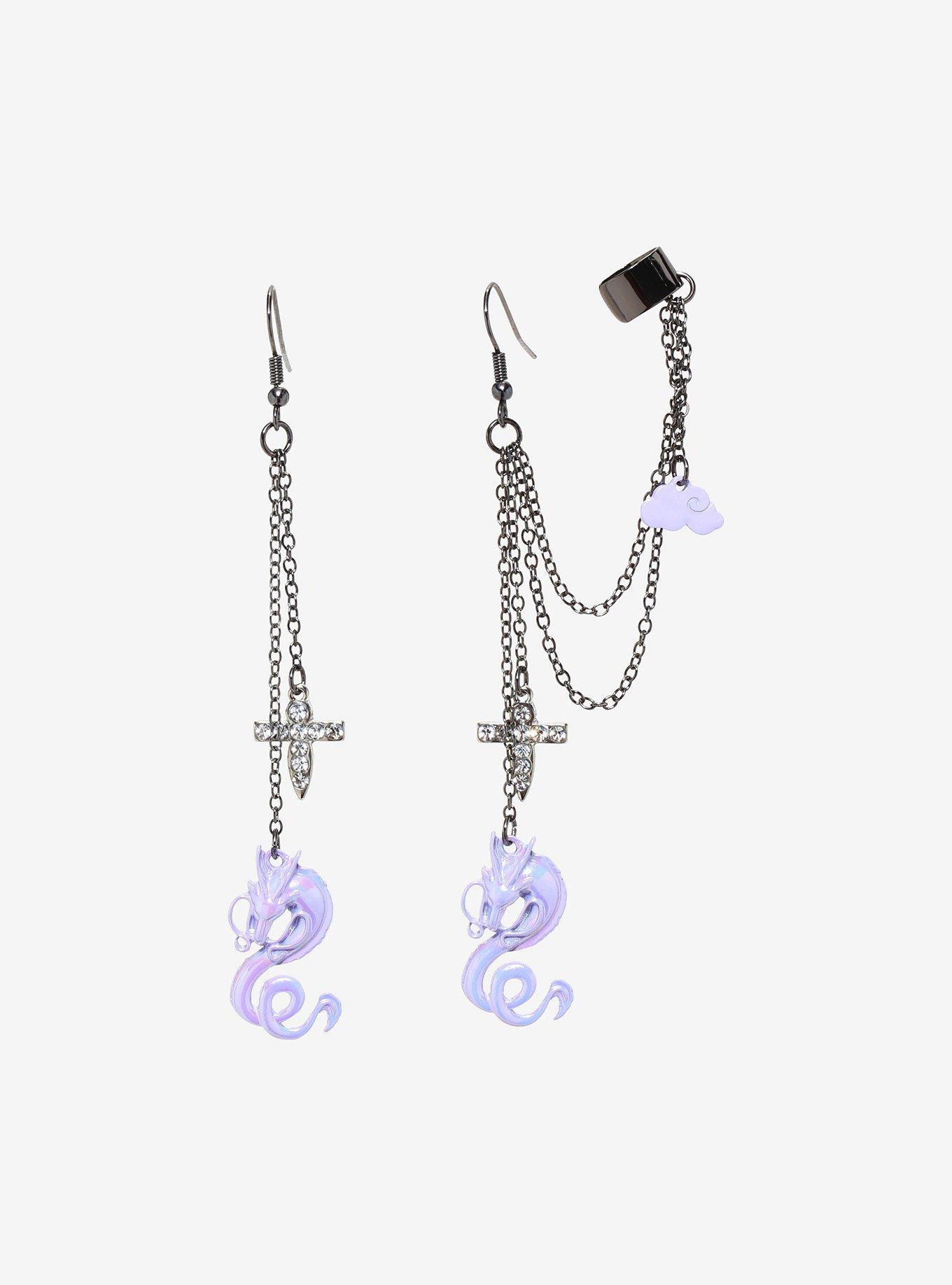 Studio Ghibli Spirited Away Lilac Haku Cuff Earrings, , hi-res