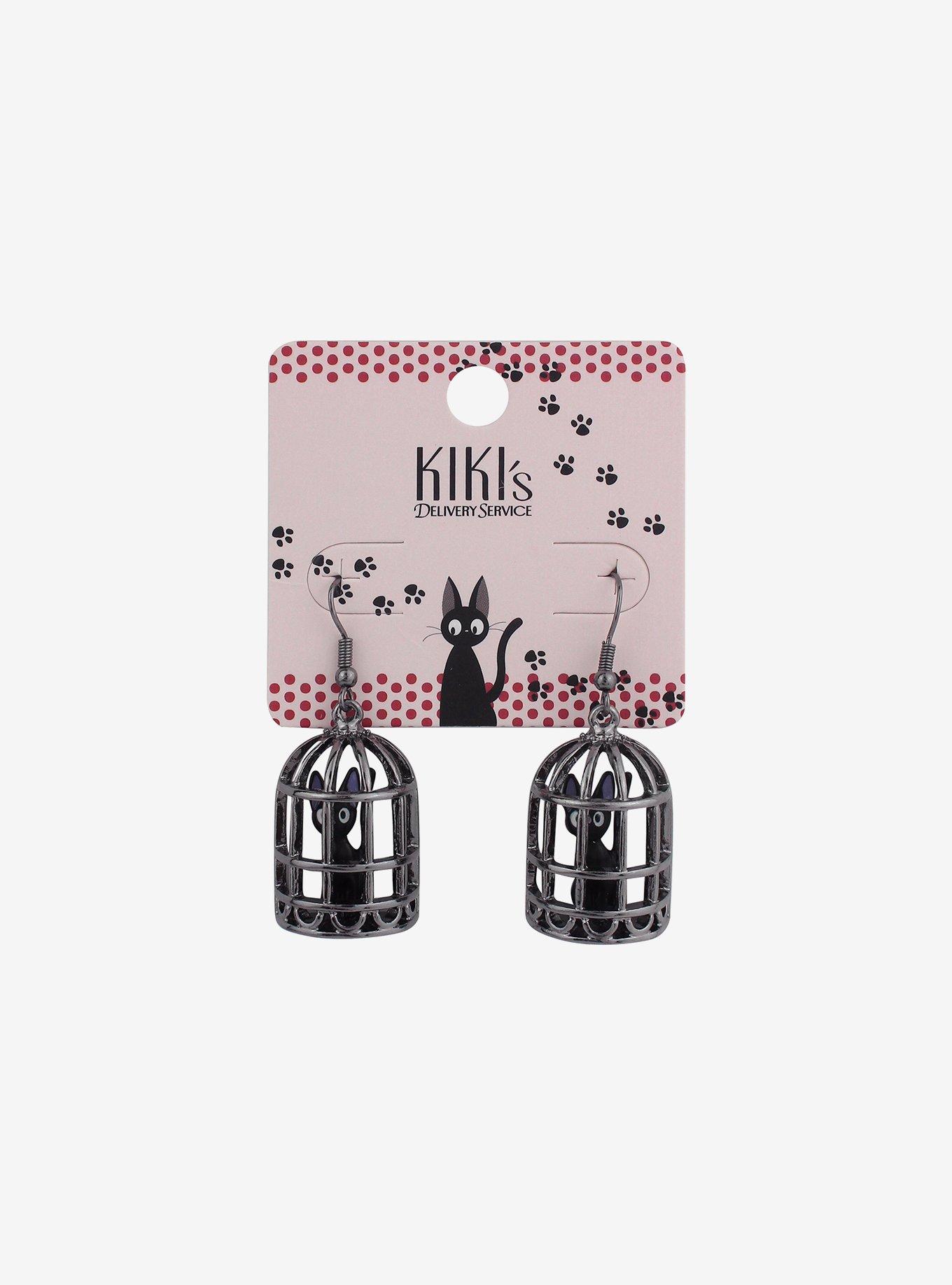 Studio Ghibli Kiki's Delivery Service Jiji Cage Drop Earrings, , hi-res