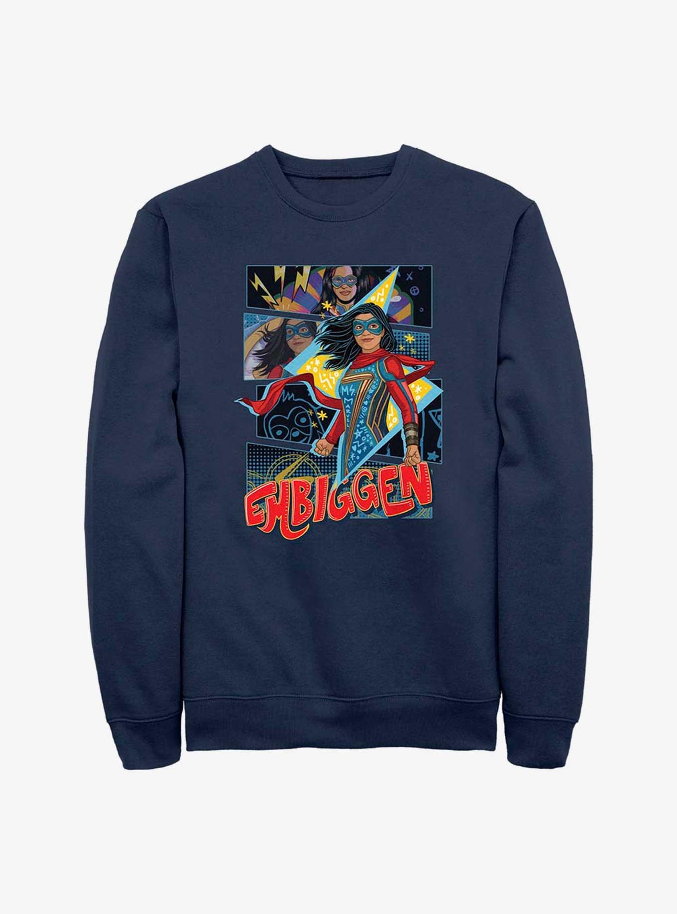 Marvel Ms. Marvel Embiggen Sweatshirt - BLUE | BoxLunch