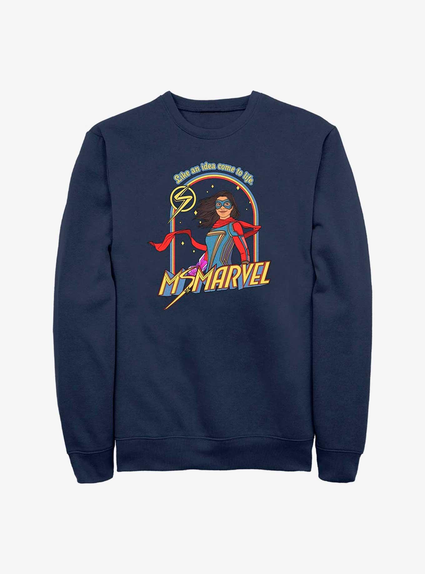 Marvel Ms. Marvel Retro MsMarvel Sweatshirt, NAVY, hi-res