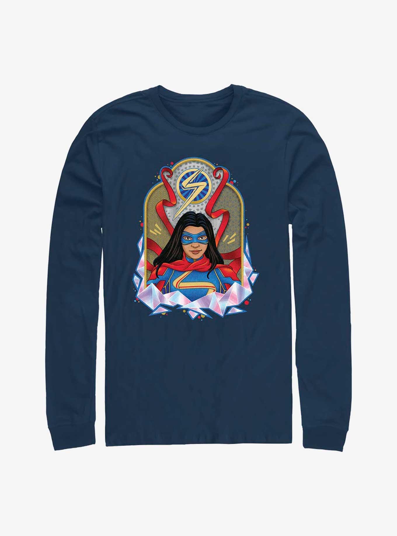 Marvel Ms. Marvel Tombstone Long-Sleeve T-Shirt, NAVY, hi-res