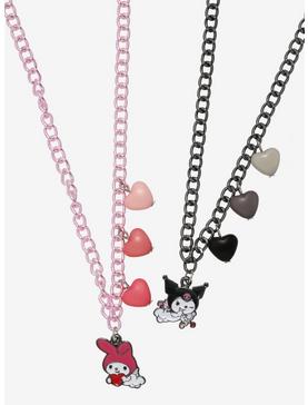 My Melody & Kuromi Cupid Heart Best Friend Necklace Set, , hi-res