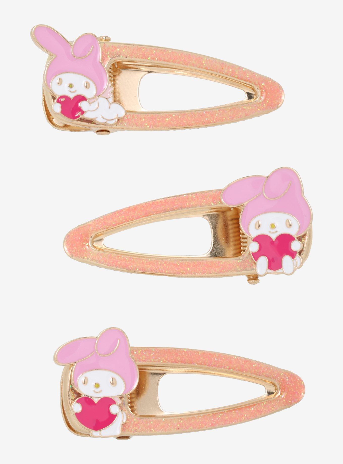 My Melody Heart Glitter Hair Clip Set, , hi-res