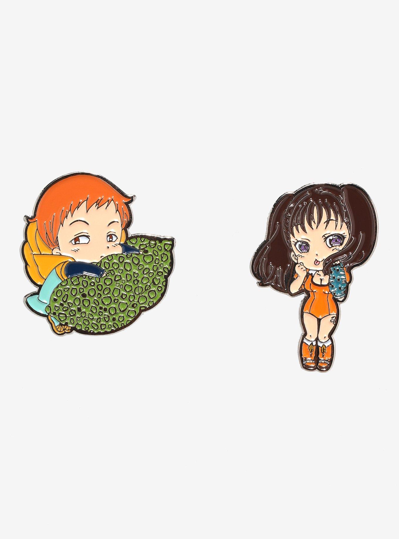 The Seven Deadly Sins Chibi King & Diane Enamel Pin Set, , hi-res