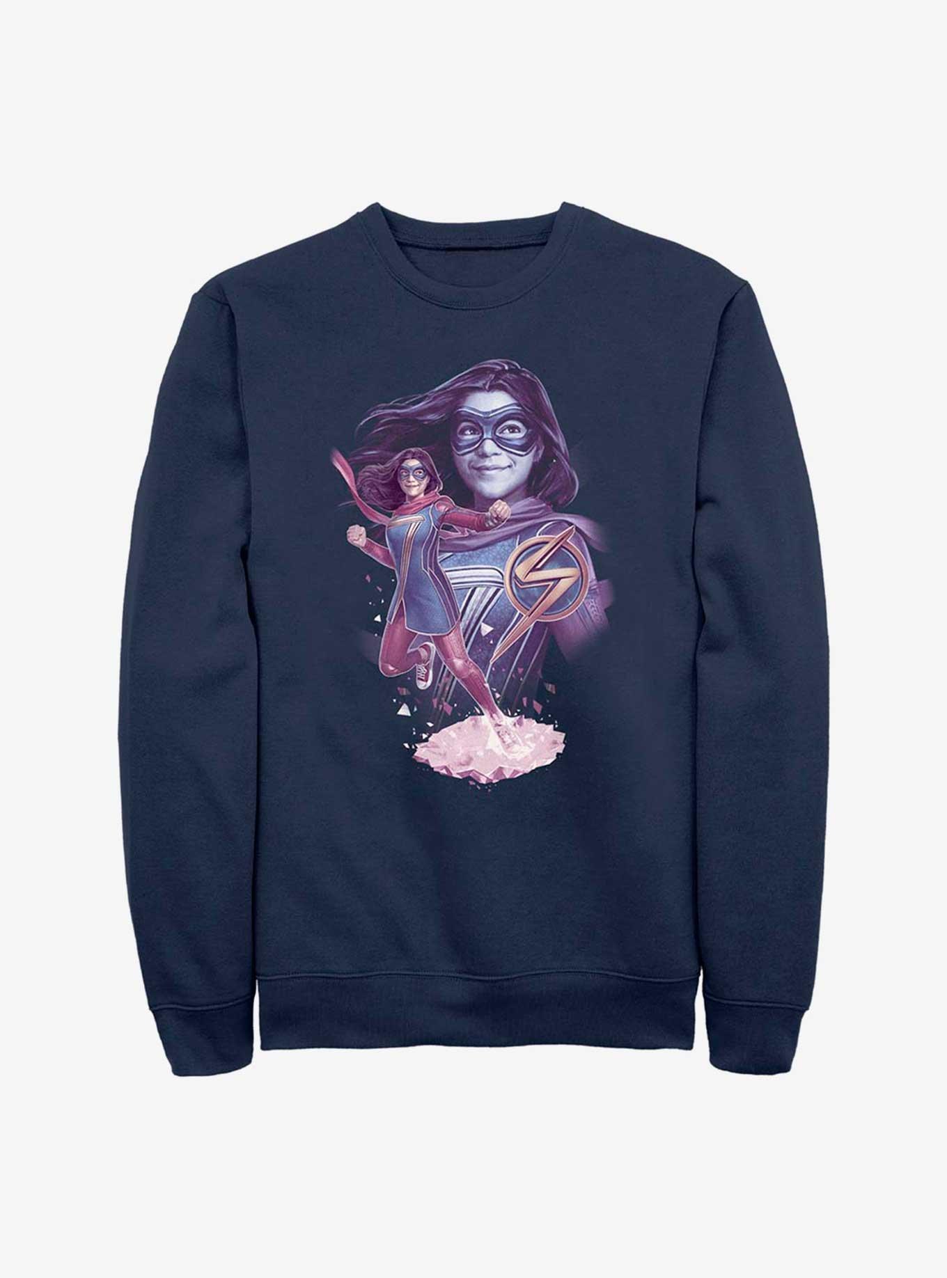 Marvel Ms. Marvel House Of Mirrors Sweatshirt, NAVY, hi-res