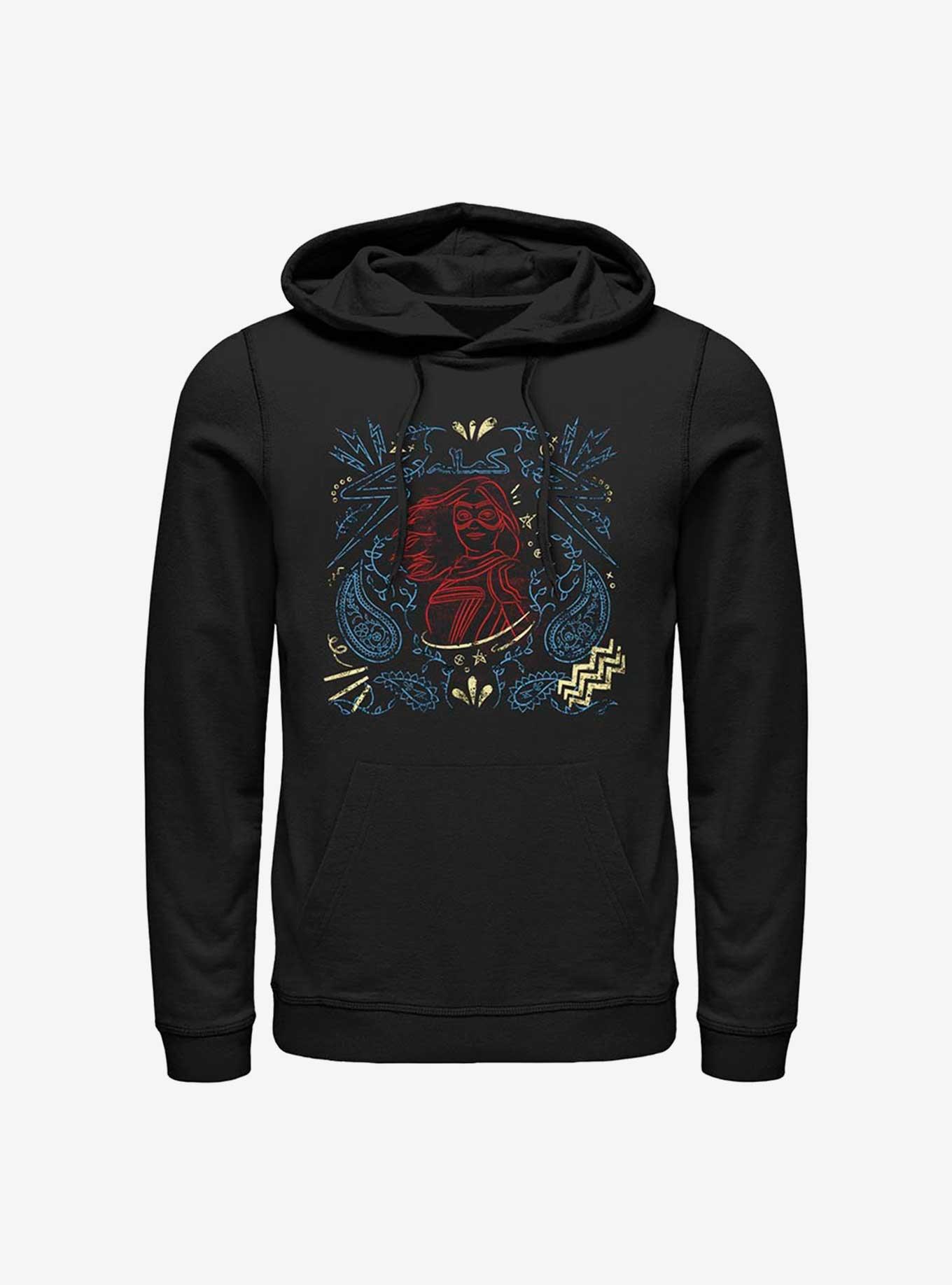 Marvel Ms. Marvel Line Drawing Hoodie, BLACK, hi-res