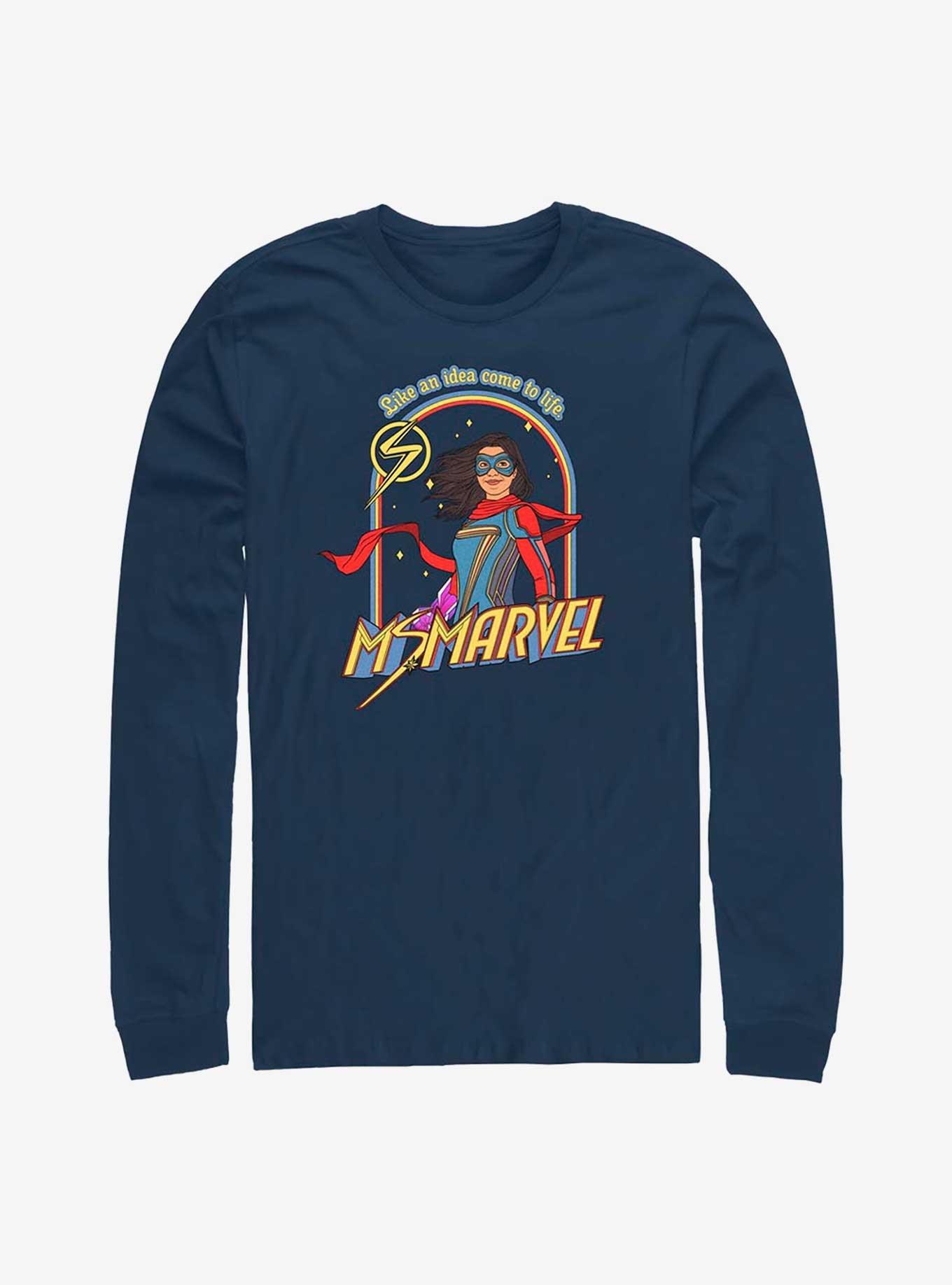 Marvel Ms. Marvel Retro MsMarvel Long-Sleeve T-Shirt, NAVY, hi-res