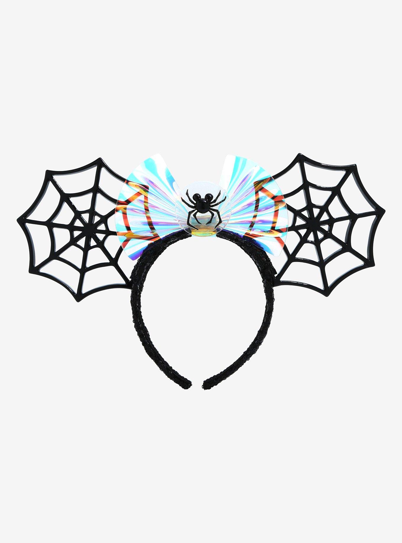 Disney Minnie Mouse Spider Webs Mouse Ears Headband - BoxLunch Exclusive, , hi-res