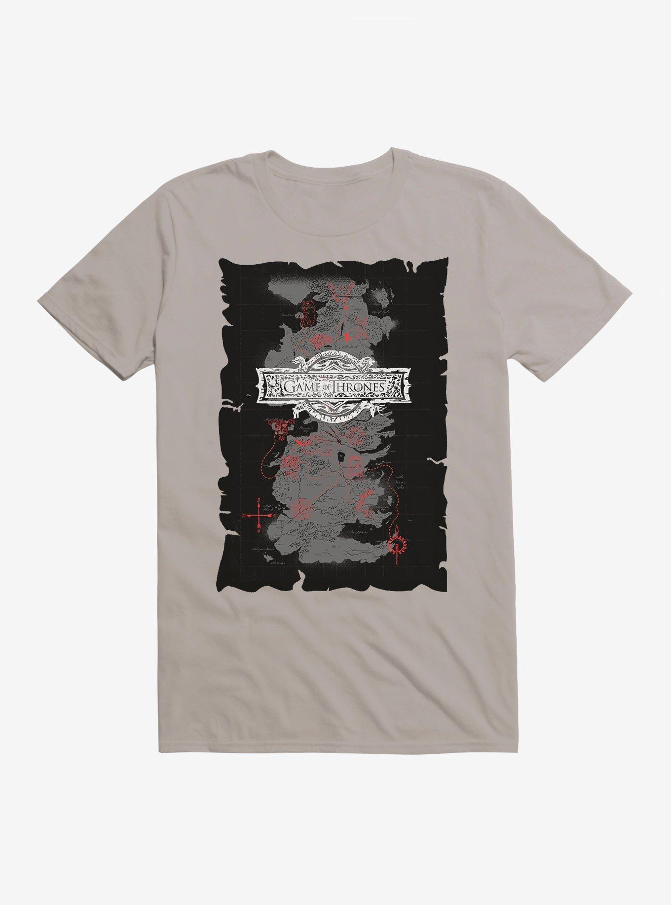 Game Of Thrones Map T-Shirt, LIGHT GREY, hi-res