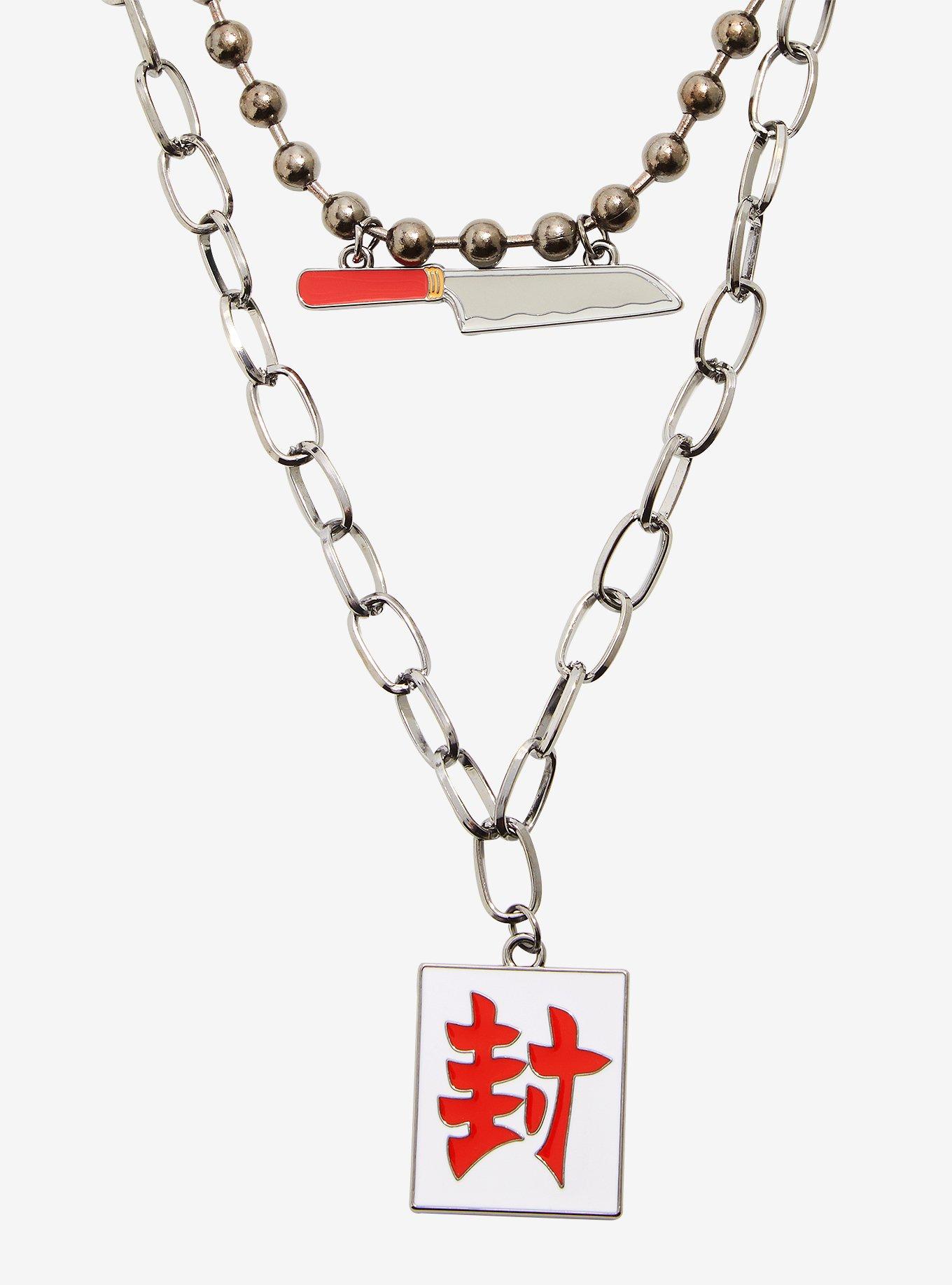 ToiletBound HanakoKun Seal Knife Layered Necklace Hot Topic